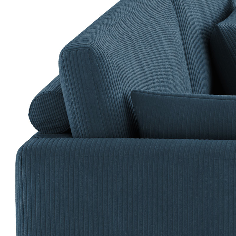 Canapé modulaire en velours côtelé Maelina , H 30,7 po x l 161,4 po x P 68,1 po, Velours côtelé bleu marine