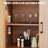 71" Arched Storage Cabinet Bookcase, 5-Tier Wood Bookcase with Doors & Adjustable Shelf, Open Display Organizer for Kitchen, Living Room, Office