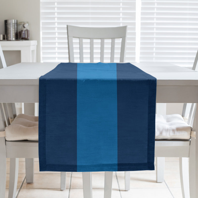 Philadelphia Basketball Table Runner, 90" L x 16" W, Navy/Blue/Navy, Cotton Twill