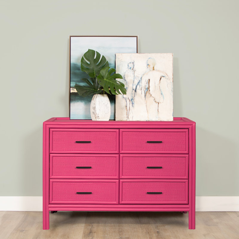 Aruba 6 - Drawer Dresser, Hot Pink