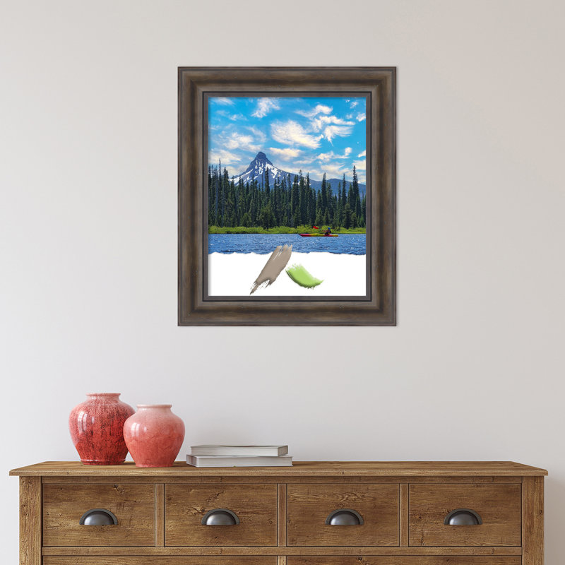 Cadre photo rustique en bois de pin brun, cadre photo, cadre artistique, L 16 po x H 20 po, Brun