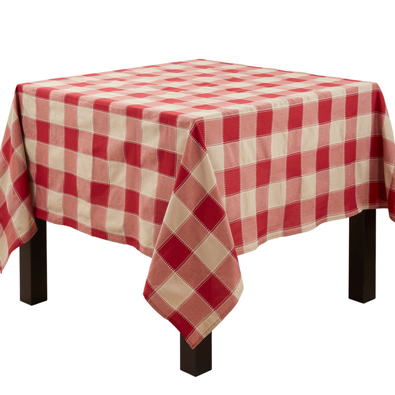 Bernardi Plaid Tablecloth, 70" L x 70" W, Red