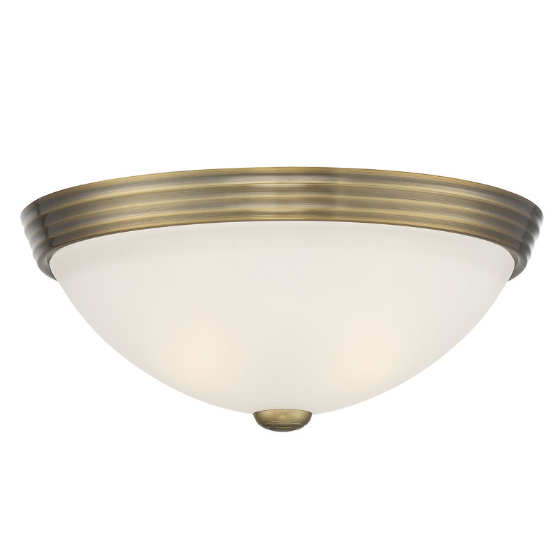 Breanna 2-Light Flush Mount in Warm Brass, 4.5" H x 11" W x 11" D, Warm Brass