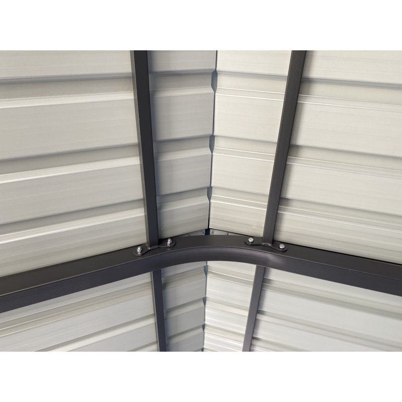 Abri de garage en métal 1220 pi - Abri de toit gris en acier galvanisé pour l'extérieur