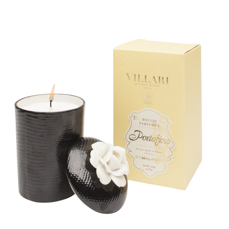 Amber, Bergamot, Patchouli, Incense Scented Designer Candle with Ceramic Holder