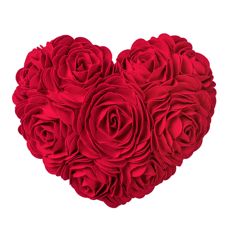  Housse de coussin 3D Flower, Rouge