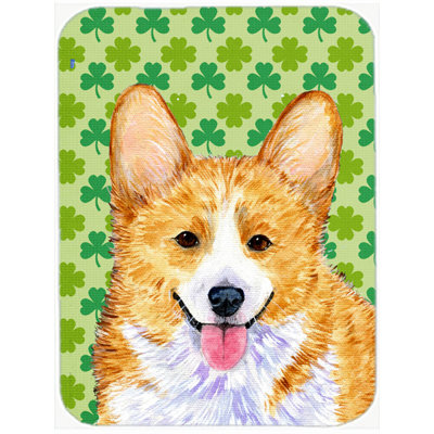 Planche à découper en verre à caroline st. patrick corgi st. patrick Shamrock Lucky Irish