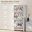 Armoire à chaussures étroite avec 3 tiroirs rabattables, armoire de rangement pour chaussures, blanc-1103237630