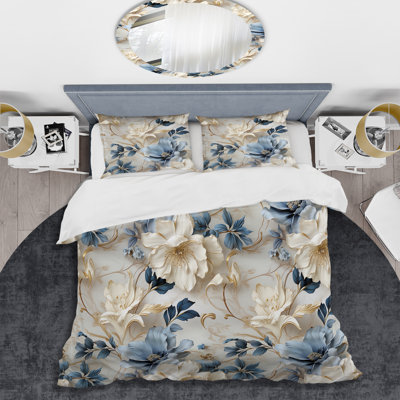 Ethereal Rococo Flourish Victorian Pattern XVI Floral Duvet Cover