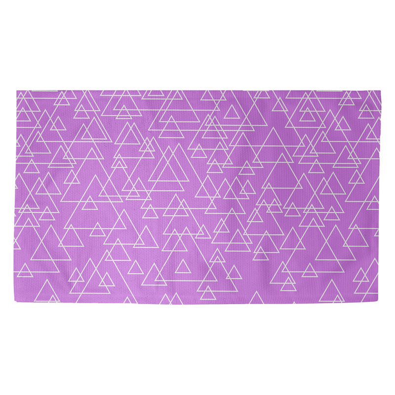 Tapis de porte d’intérieur à triangle dispersé Kitterman, Mauve, Rectangle 3 pi 3 po x 5 pi 3 po