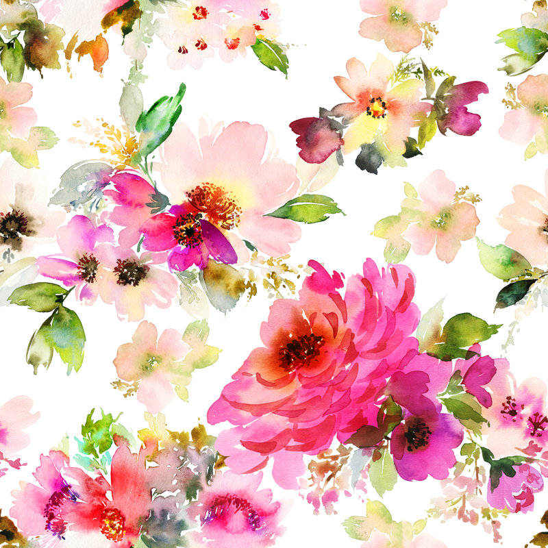 Wyandanch Floral Painting - Wrapped Canvas Painting, 51cm H x 51cm W x 3.8cm D