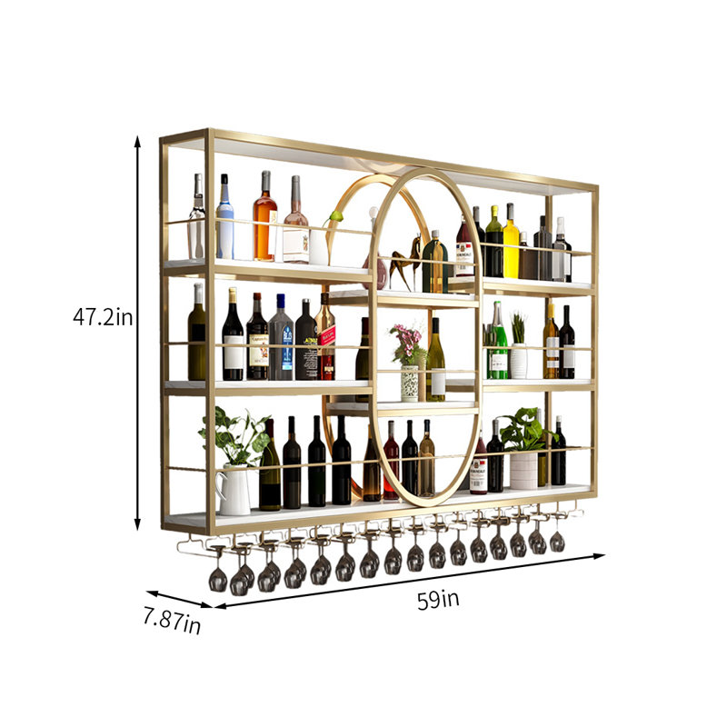 Gold Multifunctional Iron Sturdy Wine Rack