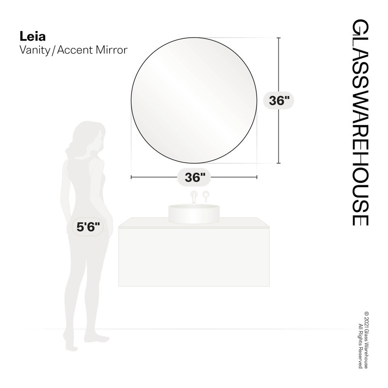 Modern & Contemporary Bathroom/Vanity Mirror, Satin Brass, 36" x 36"