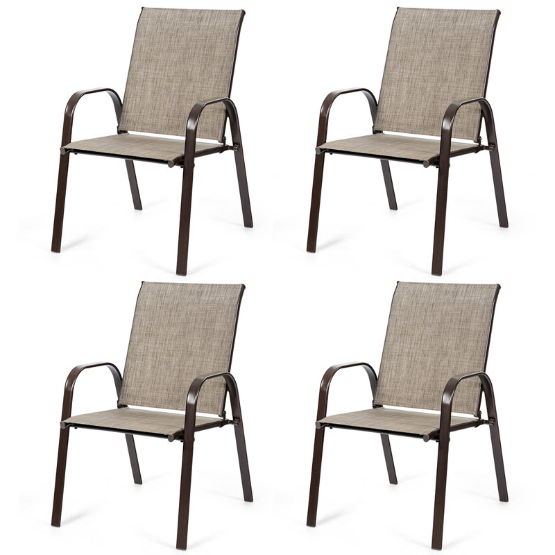 Agosti Premium All-Weather Wicker Outdoor Dining Armchair, Gray