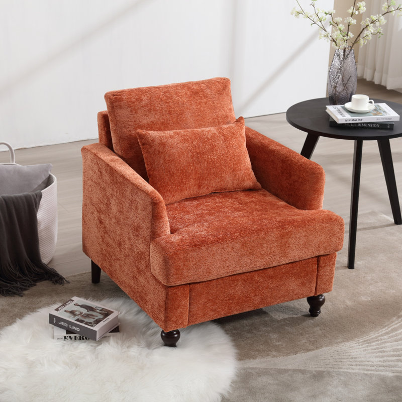 Fauteuil en chenille avec cadre en bois, Gris