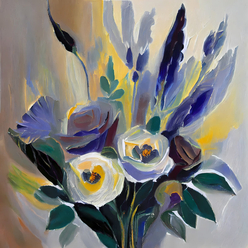 Sunlit Bouquet, 24" H x 24" W