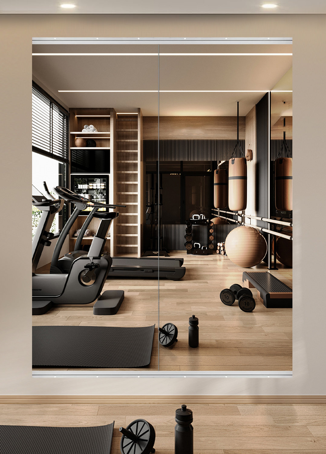 Wrought Studio Laberta Flat Mirror Home Gym Mirror, Dance Studio Mirror, Full Length Mirror Tempered Glass Mirror (Set of 2,3,4) | Wayfair