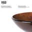 Lavabo de salle de bain vasque rond en verre L 17 po x l 6 po H Giovanni Russet-100503704
