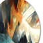 Décoration murale abstraite orange et bleu I - Minimalisme-88599743