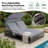 Outdoor Double Sunbed Sun Lounger Steel Frame with Adjustable Backrest & Hidden Side Table-1965930845