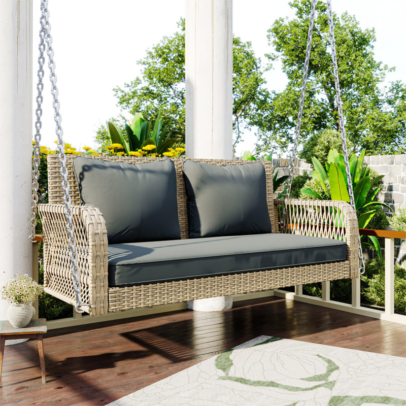 Delphi 2 Person Porch Swing, Natural, Grey