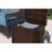 Suncast Wicker 22 Gallon Water Resistant Resin Deck Box with Storage Seat in Java