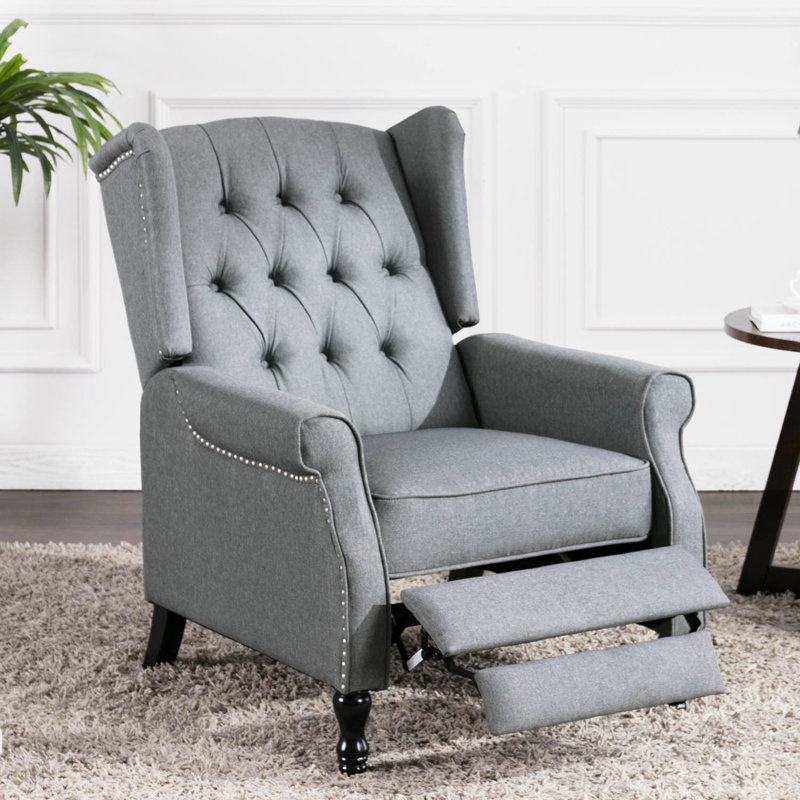 Druv Recliner, Gray Linen