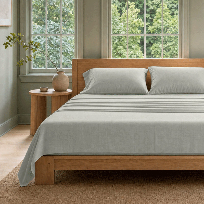 Fil 100% coton biologique | Draps en percale pour un confort frais et frais, Twin XL Sheet Set with 1 Pillowcase