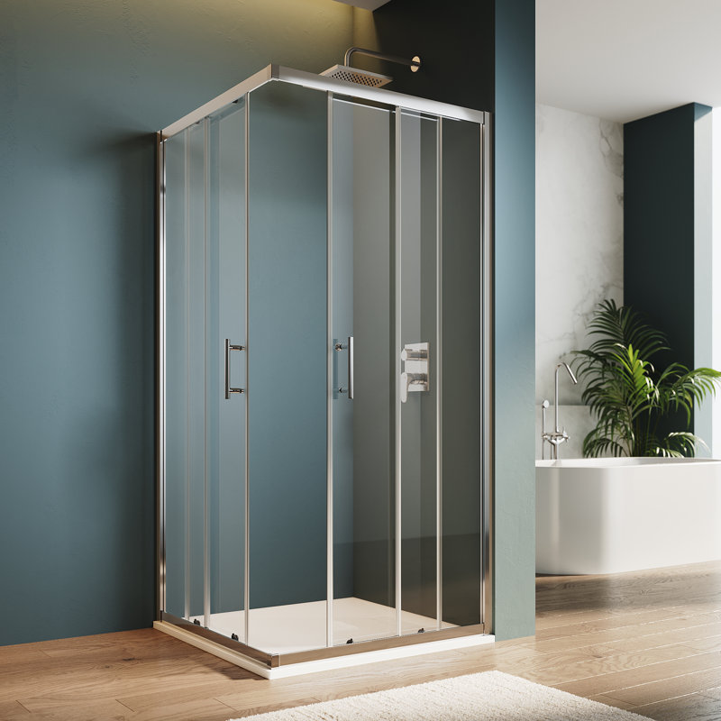 36 x 36 x 72 Inch Framed Square Shower Enclosure, Corner Shower Door with 1/4'' (6mm) Tempered Glass, Chrom Finished
