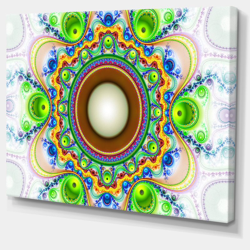 «Green Fractal Circles and Waves», impression de Cnavas, H 40 po x l 60 po x 1,5 po, H 36 po x l 46 po x 1,5 po