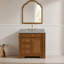 Comptoir de meuble-lavabo en noyer clair de 36 po x P 21 po avec comptoir simple encastré Josea-132974945-132974950