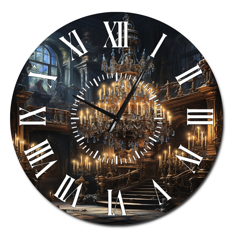 Horloge murale Baroque Dramatic Splendor II - Glam, Surdimensionné