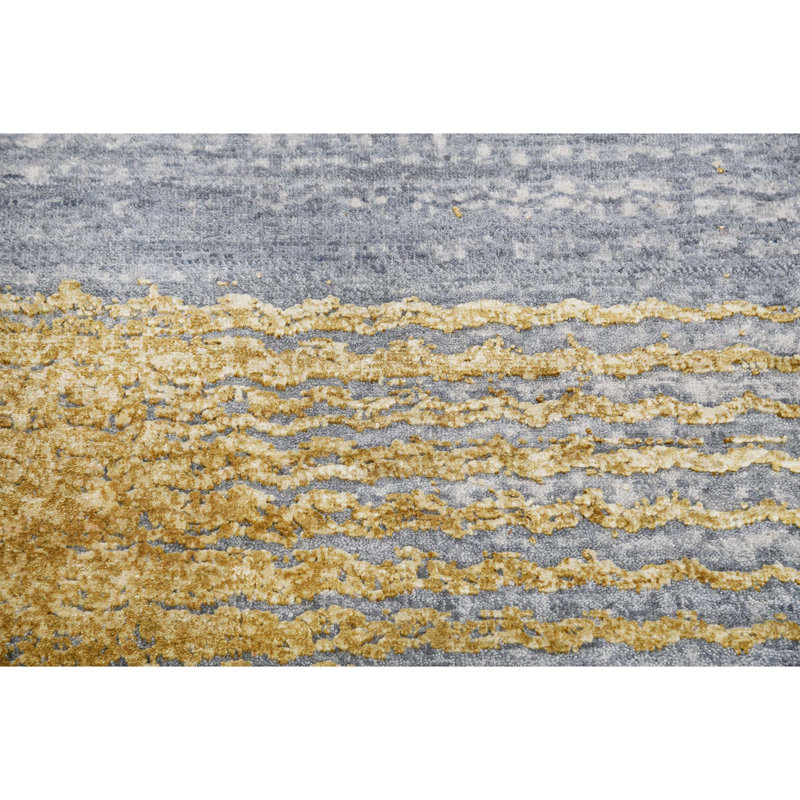 Hand Woven Silk and Wool Area Rug, Rectangle 10' x 14'