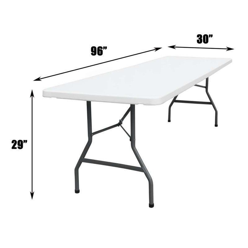 Non-folding Tabletop Outdoor Party Banquet Rectangular Plastic Folding Event Table, 29" H x 96" W x 30" D
