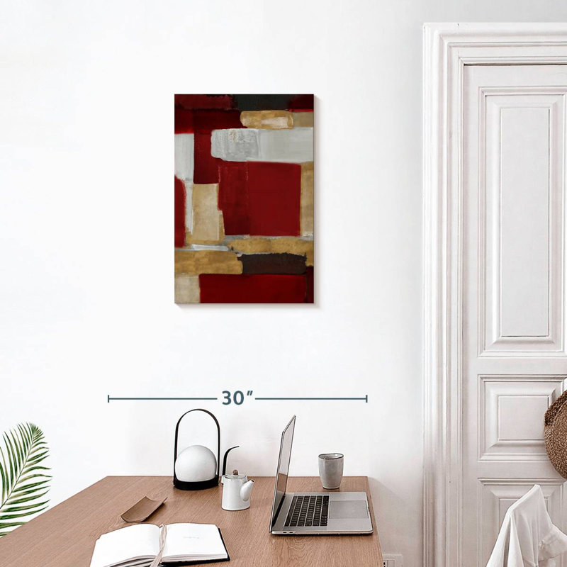 Rouge et or clair I, H 24 po x l 16 po