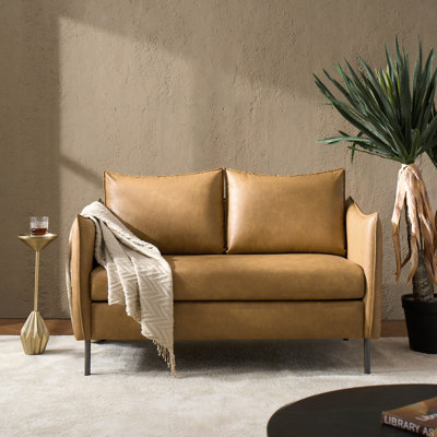 Monroe Modern 134CM  Upholstered Faux Leather Sofa