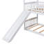 Lit simple superposé au dessus d'un lit simple avec glissade, lit maison avec glissade, blanc
