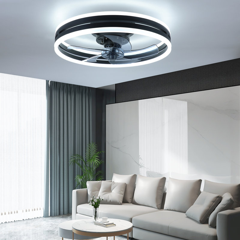 50cm Ambernique 5 - Blade LED Smart Ceiling Fan with Remote Control and Light Kit Included