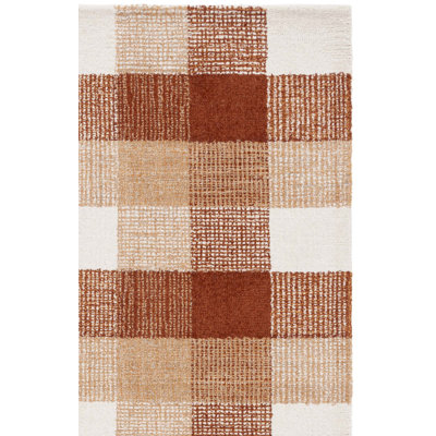 Hand-Tufted Wool Plaid Rug