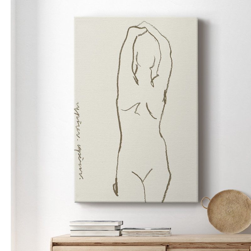 Toi et moi I - Reproduction de dessin sur toile tendue, H 18 po x l 12 po x P 1 po