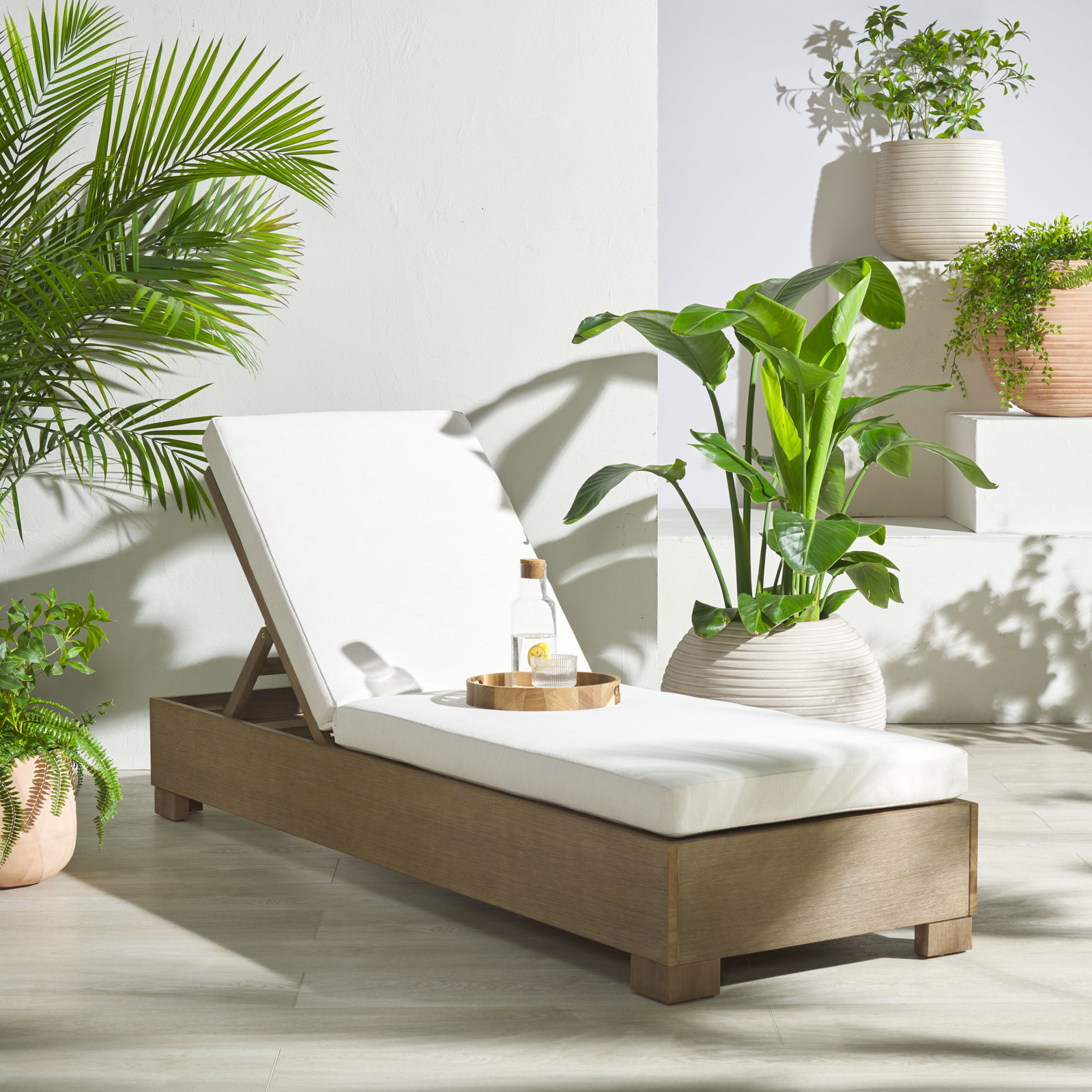 Aperol 26" Eucalyptus Patio Chaise Lounge
