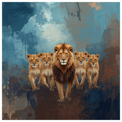 Lion With Cub Group Canvas Gallery Wrap in Many Sizes