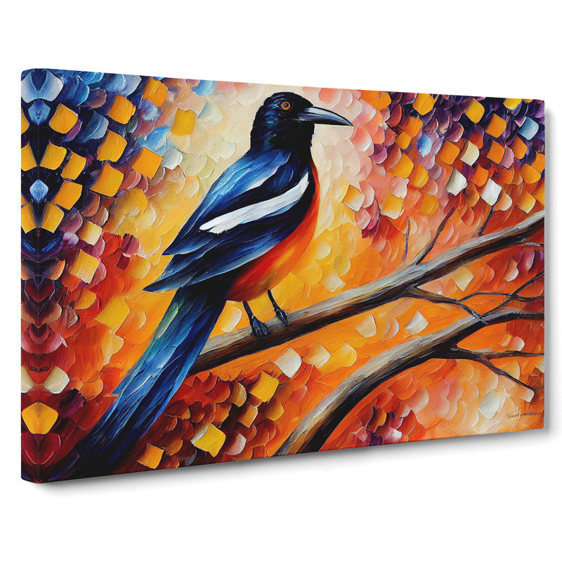 Magpie Bird Vol.3 Abstract - Wrapped Canvas, 35cm H x 50cm W x 3cm D