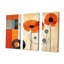 «Bold Orange Cubic Flowers II», ensemble d'art sur toile géométrique-107740685-107740683
