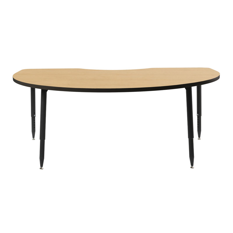 Table d'activité thermofusionnée avec pieds fuselés réglables Adapte 48 x 72, Érable, Noir