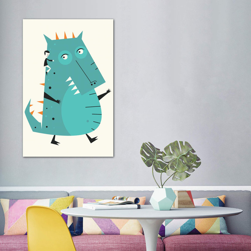 Monstre III - Imprimé, H 60 po x l 40po x P 1,5 po, Toile tendue, Pas de tapis