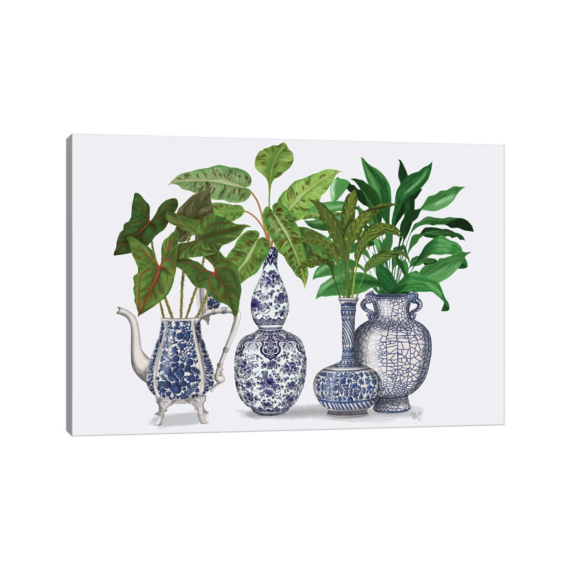 «Chinoiserie Vase Group 2» par Fab Funky, impression sur toile tendue, H 8 po x l 12 po x P 0,75 po