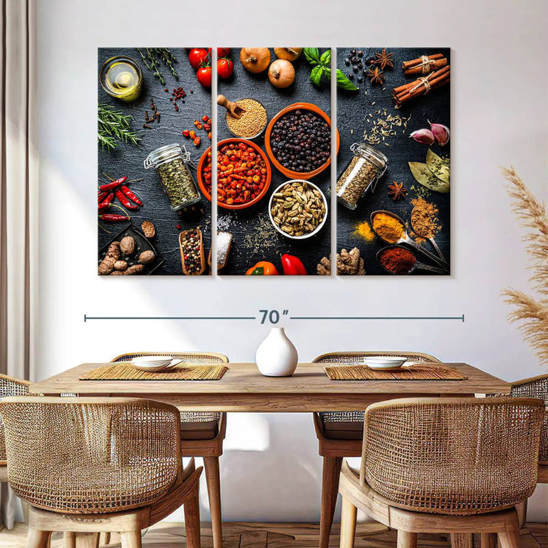 Yarlin Rustic Kitchen Ingredients, 42" H x 65" W