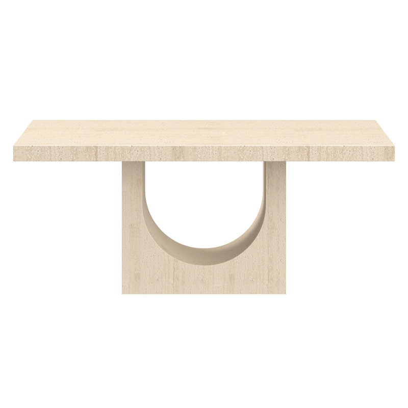Contemporary ECC Concrete Rectangular Dining Table - Travertine