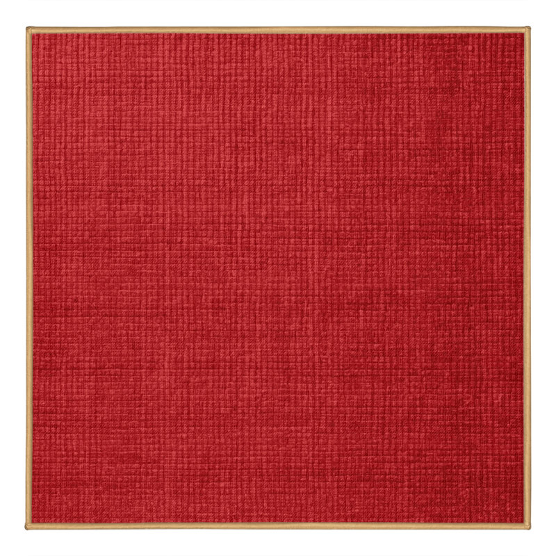 Machine Washable Solid Red Area Rug, Square 4'